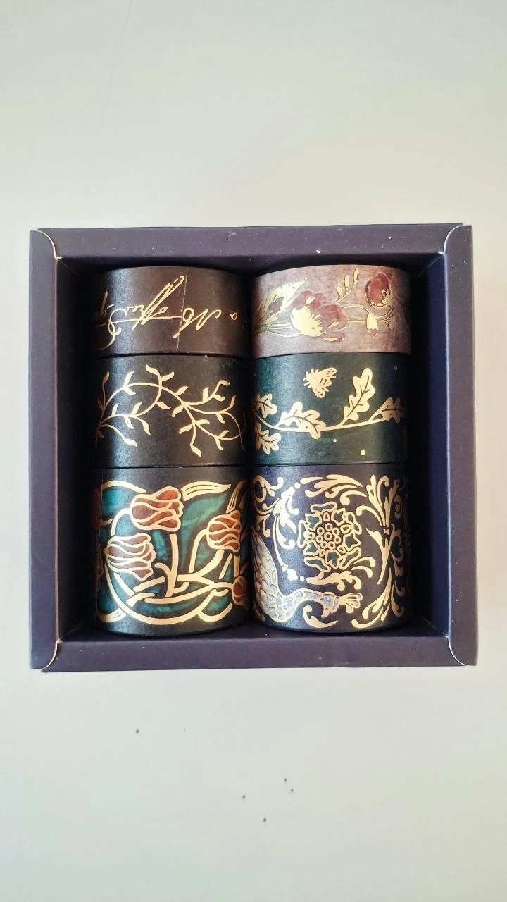Conjunto de fitas decorativas  - 6 Rolos com dourado